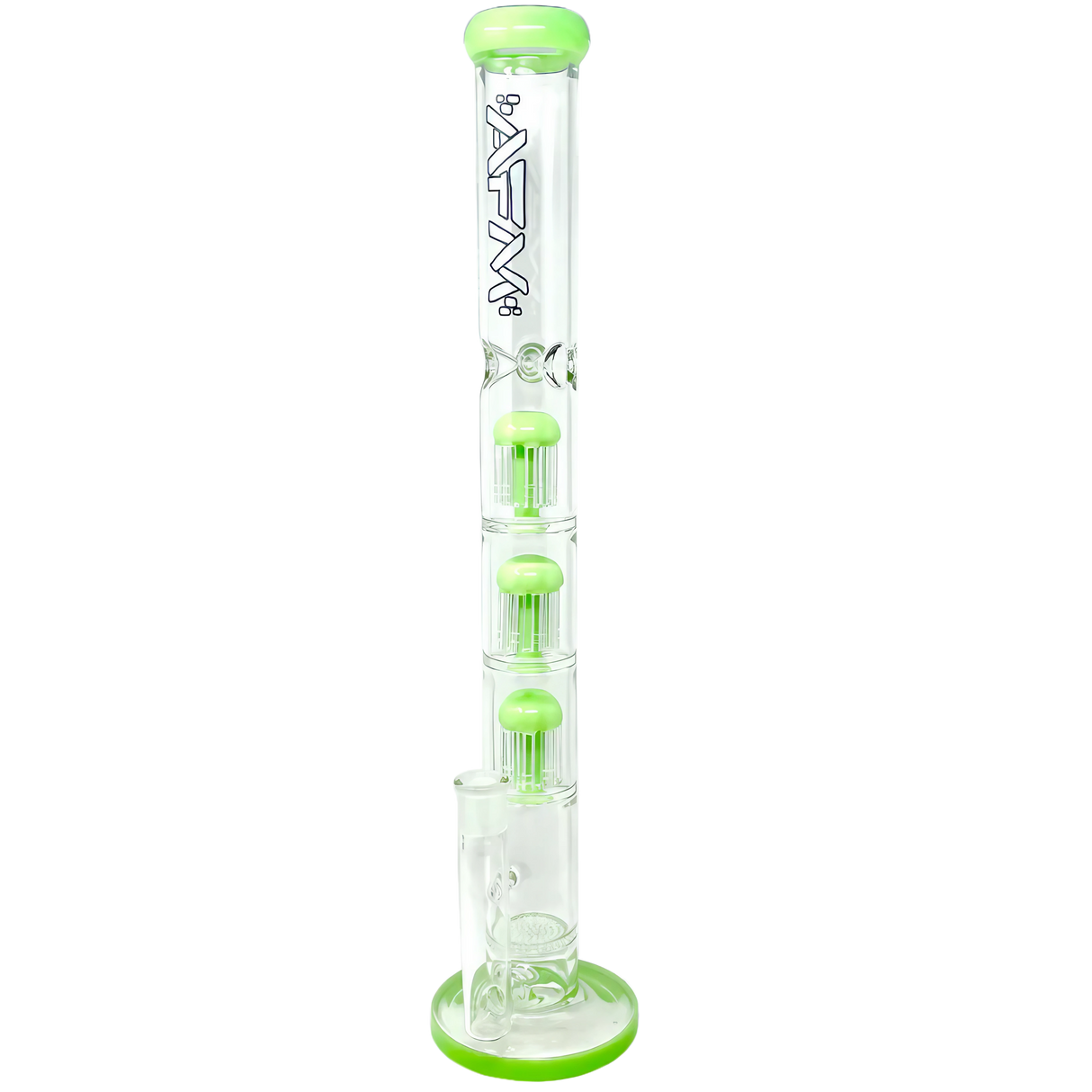 AFM - The Triple Ripper 21" Tall Bong with Clear Glass and Triple Green Percolators