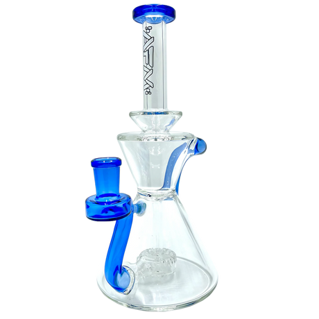 AFM The Tulip Recycler 8.5" Dab Rig with Blue Accents and Recycler Percolator - Front View