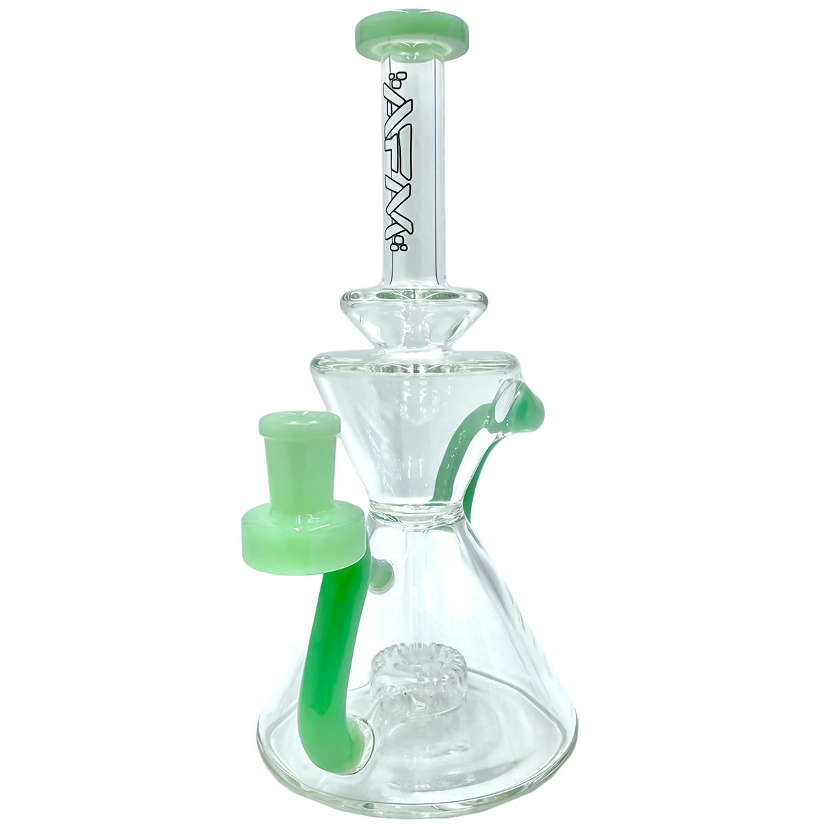 AFM The Tulip Recycler - Front View, 8.5" Borosilicate Glass Dab Rig with Recycler Percolator
