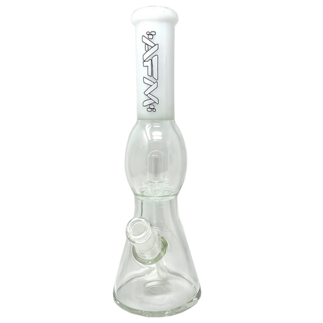 AFM The Ufo 12" Dab Rig with Glass on Glass Joint and Percolator, Front View on White