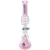 AFM The Ufo Pyramid Freezable Coil Set in Pink - 16" Beaker Bong with Percolator, Front View