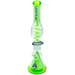 AFM The Ufo Pyramid Freezable Coil Set in Slime Green, 16" Tall Beaker Bong with Percolator, Front View