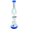 AFM The Ufo Pyramid Freezable Coil Bong in White/Blue, 16" Tall with Percolator, Front View