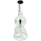 AFM Ufo Beaker Chamber Bong, 12" height, clear borosilicate glass with showerhead percolator, front view
