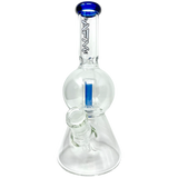 AFM 12" Ufo Beaker Chamber Bong with blue showerhead percolator, side view on white background