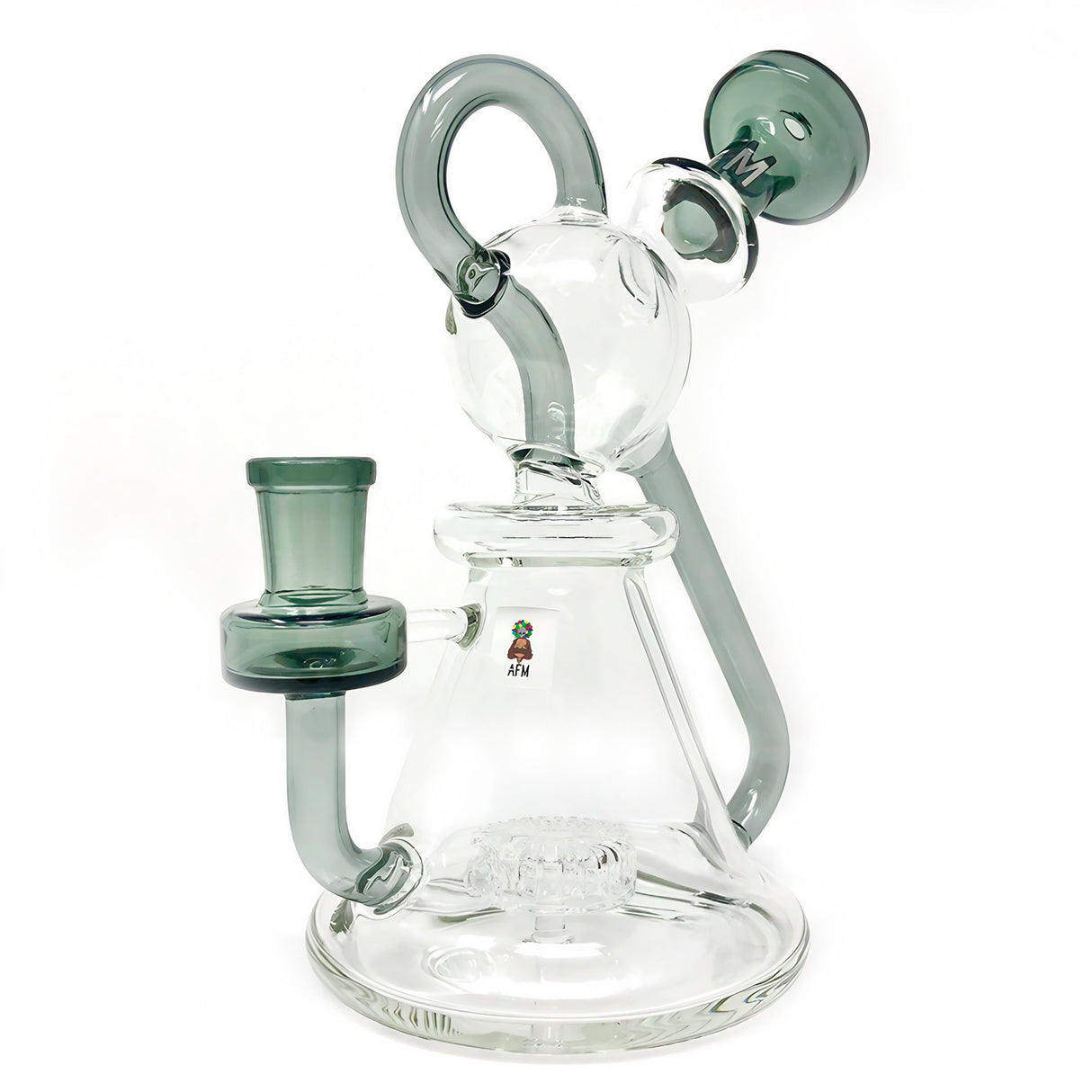 AFM Unicorn Recycler 8" Dab Rig with Slit-Diffuser Percolator, Front View