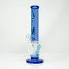 AFM Upsidedown Beaker Bong in Blue, 14" Heavy Wall Borosilicate Glass, Front View