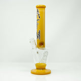 AFM - Upsidedown Beaker Bong 14" in Orange with 45 Degree Joint, Front View on White Background
