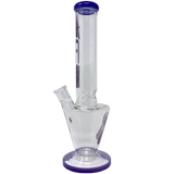 AFM 18" Upsidedown Beaker Bong with Color Lip, Borosilicate Glass, Front View