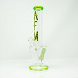 AFM Upsidedown Beaker Bong with Color Lip, 18", Borosilicate Glass, Front View on White Background