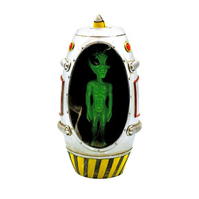 Alien Escape Pod Backflow Incense Burner with LED light, medium size, front view