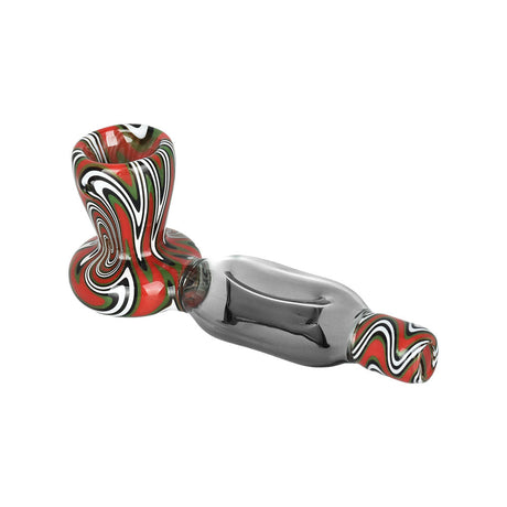 4" Alternate Dimension Hand Pipe with Unique Swirl Design - Borosilicate Glass, Side View