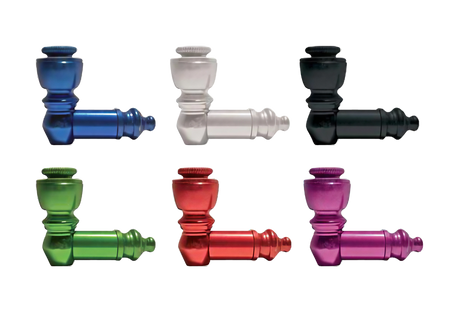 Compact Aluminum Pipes with Lids in Various Colors - Side View - Portable for Dry Herbs