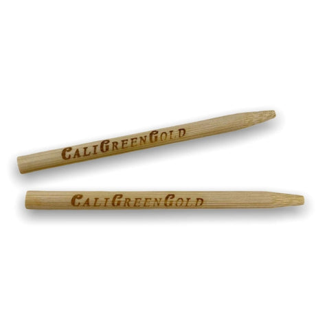 CaliGreenGold Wooden Rolling Tips Front View on White Background