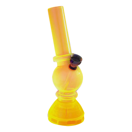 Compact Angled Mini Acrylic Water Pipe, 6.5" with Grinder Base, Assorted Colors