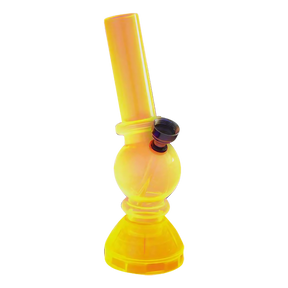 Compact Angled Mini Acrylic Water Pipe, 6.5" with Grinder Base, Assorted Colors