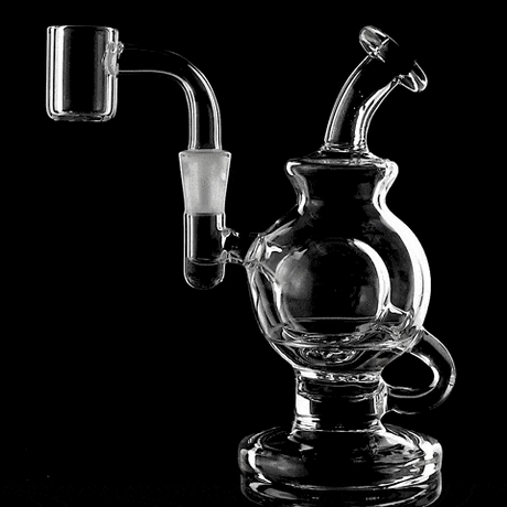 MJ Arsenal Atlas Mini Dab Rig with Honeycomb Percolator, 10mm Female Joint, Side View