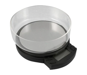 AWS Axis Pocket Scale with clear bowl, 100g x 0.01g accuracy, battery-powered, compact design