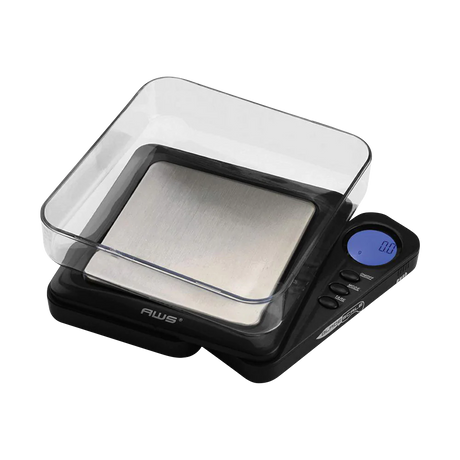 AWS Blade Style Digital Scale, compact and portable design with a black tray, ideal for kitchen use