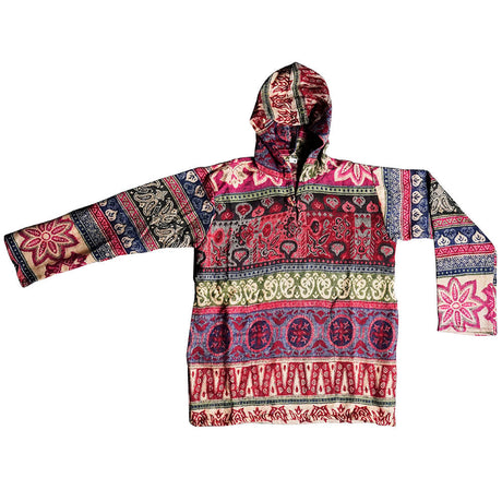 Aztec Patterned Sweater Jacket in Viscose Material, Front View on White Background