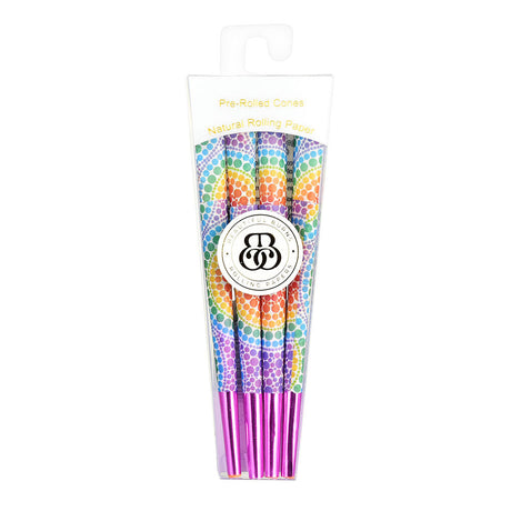 Colorful Beautiful Burns Pre-Rolled Cones 8-Pack, Standard Size for Dry Herbs, Front View