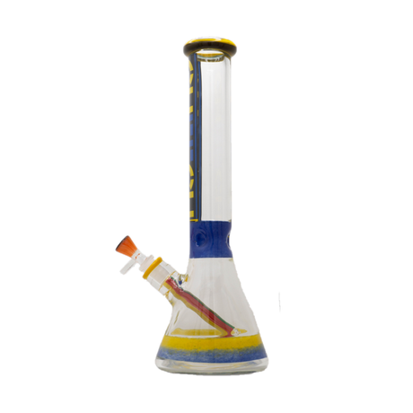 Cheech Glass Retro Beaker Bong in Blue with Glass on Glass Joint and Color Accents