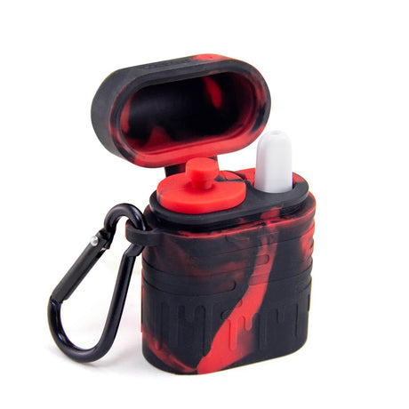 PILOT DIARY Silicone Dugout with One Hitter in Red/Black - Portable with Carabiner