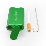 PILOT DIARY Metal Dugout One Hitter in Green with Cleaning Tool and Bat - Top View