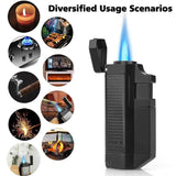 PILOT DIARY Portable Black Triple Jet Dab Torch Lighter with Multiple Use Scenarios