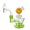 Goody Glass Big Face Mini Rig in Slime Green, 4.5" with Percolator, Side View on White Background