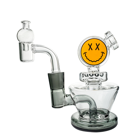 Goody Glass Big Face Mini Rig 4-Piece Kit in Transparent Black with Percolator, Side View
