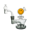 Goody Glass Big Face Mini Rig 4-Piece Kit in Transparent Black with Percolator, Side View