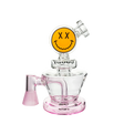 Goody Glass Big Face VR Vape Rig with Pink Accents and Percolator, Front View