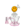 Goody Glass Big Face VR Vape Rig with Pink Accents and Percolator, Front View