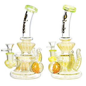 BIIGO Coral Pendant Water Pipe, 8.5" with 14mm Female Joint, Borosilicate Glass, Front View