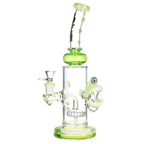 BIIGO Cyclops Poltergeist Water Pipe, 11.5" tall, with a 14mm female joint and percolator, front view on white background