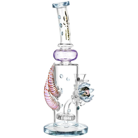 BIIGO Eye Sentry Water Pipe with Horns, 11.5" tall, 14mm Female Joint, Borosilicate Glass, Front View