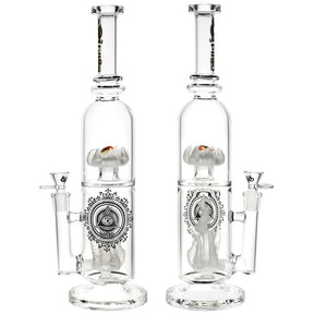BIIGO Frosted Tentacles Water Pipe, 14.75" tall with intricate designs, front view on white background