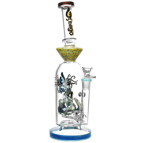 BIIGO Kraken Tentacle Water Pipe with Percolator, 13" Height, 14mm Female Joint, Front View