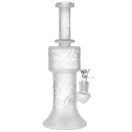 BIIGO Tentacles Heavy Sandblast Water Pipe, 10.5" Tall, 14mm Female Joint, Thick Glass, Front View