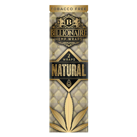 Billionaire Hemp Wraps 25 Pack Natural variant, tobacco-free blunt wraps for dry herbs