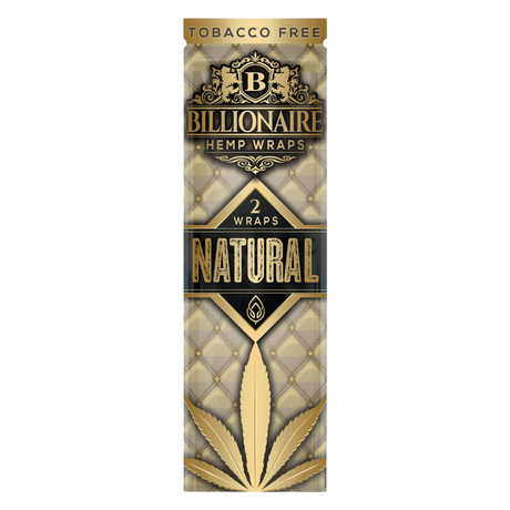 Billionaire Hemp Wraps 25 Pack Natural - Tobacco-Free Blunt Wraps for Dry Herbs