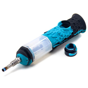 PILOT DIARY Silicone Honeycomb Honey Straw 7" in Blue&Black with Titanium Tip