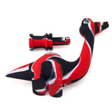 PILOT DIARY Dinosaur Silicone Pipe in Red and Black - Easy to Clean, Portable Design