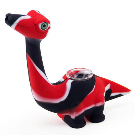 PILOT DIARY Dinosaur Silicone Pipe in Red and Black - Side View