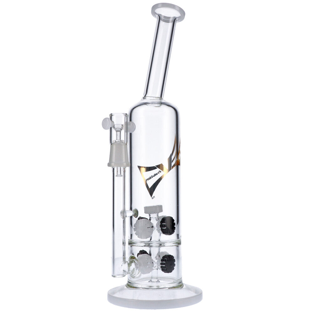 EVOLUTION Blaze Perc Dab Rig with Straight Design and Percolator, Front View on White Background