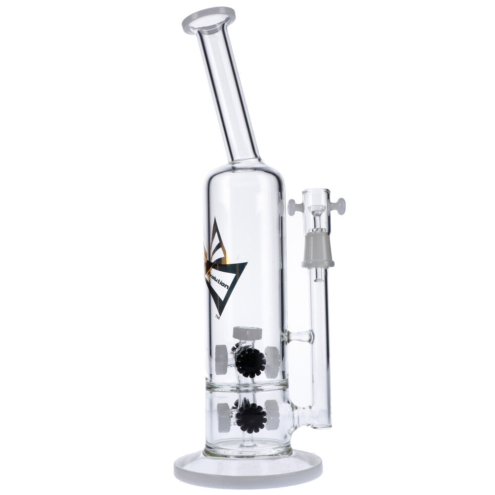 EVOLUTION Blaze Perc Dab Rig with Straight Design and Percolator, Front View, 14.5" Height
