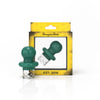 Honeybee Herb Button Top Vortex Carb Cap in Blue for Dab Rigs, Front View on Packaging