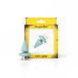 Honeybee Herb Triangle Spinner Carb Cap in Blue for Dab Rigs - Front View on Packaging