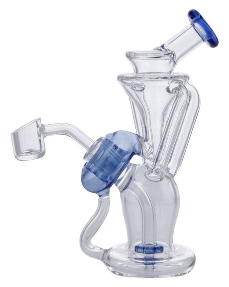 Blue Recycler Dab Rig by Valiant Distribution, 6in tall, 45-degree joint, for smooth concentrate hits